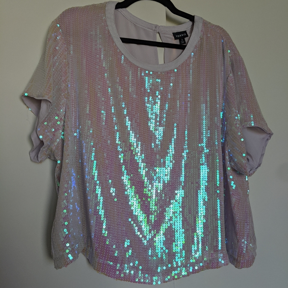 Iridescent Sequin Crop Top [NWT]